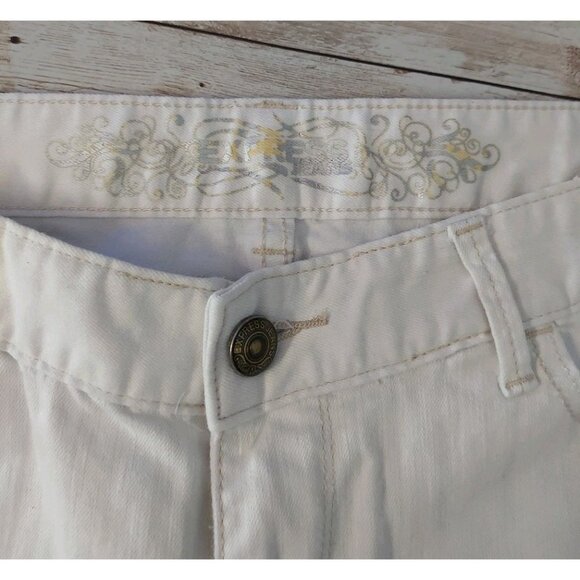 Express Crop Jean Legging Zelda Slim Fit Ultra Low Rise Royal White Beige 12 - Picture 4 of 8